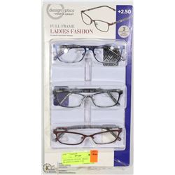 LDS DESIGN OPTICS F. GRANT READING GLASSES +2.50