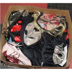 BOX WITH 5 HALLOWEEN COSTUMES, MASKS