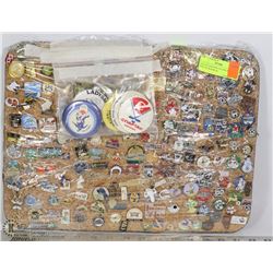 COLLECTOR PINS 150 ASSORTED PINS ON BOARD &
