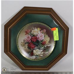 VINTAGE PLATE AND FRAME WITH PAPERWORK