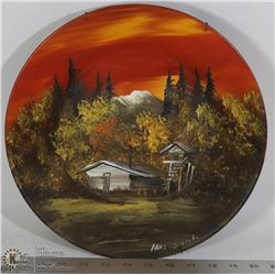 VINTAGE ALASKAN PAINTED GOLD PAN WITH PAPERWORK