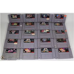 BOX OF SUPER NINTENDO GAMES. ELECTRONICS