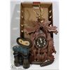 Image 1 : ANTIQUE BINOCULARS/OPERA GLASSES AND COO COO CLOCK