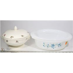 CASSEROLE DISH, ARCOPAL, FRANCE, VERONICA PATTERN