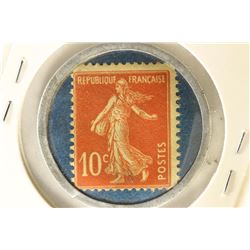 ENCASED POSTAGE STAMP 1920 CREDIT LYONNAIS