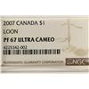 Image 3 : 2007 CANADA LOON DOLLAR NGC PF67 ULTRA CAMEO