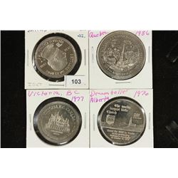 4 ASSORTED CANADA TRADE DOLLARS UNC
