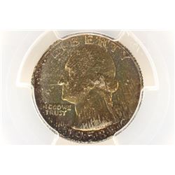 1958-D WASHINGTON SILVER QUARTER PCGS MS66 TONED