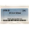 Image 3 : 1958-D WASHINGTON SILVER QUARTER PCGS MS66 TONED