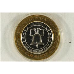 CASINO $10 SILVER TOKEN (UNC) LET FREEDOM RING