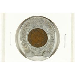 1907 INDIAN HEAD CENT ENCASED 1ST NATIONAL BANK