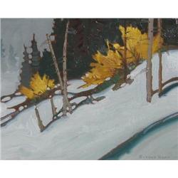 Robert Genn (Canadian) Oil: Snow Landscape