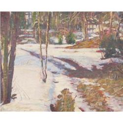 Robert L. Wright (Canadian) Oil: Snow in Woods