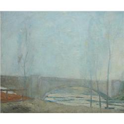 Fred Gillies (Canadian ) Oil: Assiniboine Bridge