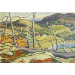 Bruce Sutherland (Canadian) Oil: Farm Landscape