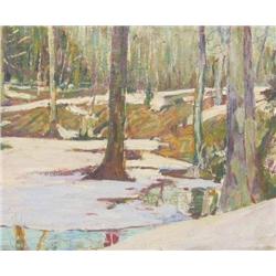 Robert L. Wright (Canadian) Oil: Winter Stream