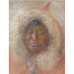 Jeannette Twist (Canadian) Pastel: Inuit Portrait