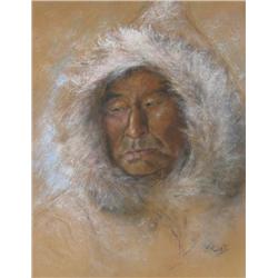 Jeanette Twist (Canadian) Pastel: Inuit Portrait