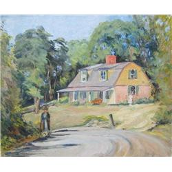 Alice Judson (American) Oil: Woman in Lane