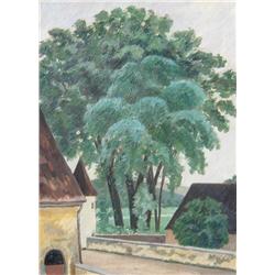 John A. Wyeth Jr. (American) Oil: European Village