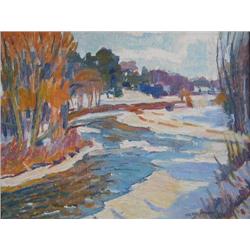 Peter Sheppard  (Canadian) Oil: Winter on Humber