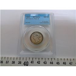 1886 25 CENT - VG10, GRADED CCCS