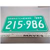 Image 1 : 1969  SASKATCHEWAN LICENSE PLATE 215-986