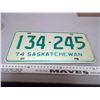 Image 1 : 1974 SASKATCHEWAN LICENSE PLATE 134-245