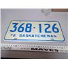Image 1 : 1976 SASKATCHWAN LICENSE PLATE 368-126