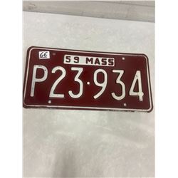 1959 Massachsetts Licence Plate