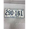 Image 1 : 1968 Kentucky Licence Plate - Fulton