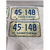 Image 3 : 3 Pair Saskatchewan Licence Plates