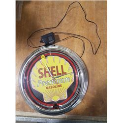 Shell Oil Neon Clock 15" Wide (Working)