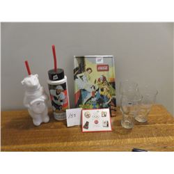Coke items- Gretzky, Atlanta Olympic pins, NHL glasses etc.
