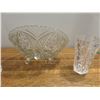 Image 3 : footed glass bowl, 2 crystal pieces