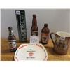 Image 1 : Wards beer plate, English stein, 2 beer taps, Calgary beer