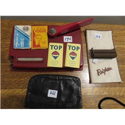 Cigarette machines, 1 cigarette rolls/papers, tobacco pouch