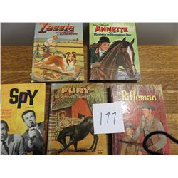 Childrens books, fury, lassie, rifle man, I spy, Annette