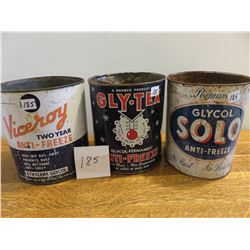 1 anitfreeze gallon cans, Viceroy, solo, glytex