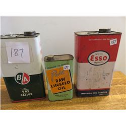 1 BA gallon, 1 Esso gallon, 1 quart linseed oil
