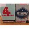 Image 2 : 1 gallon Esso, 1 gallon Prestone Eveready antifreeze, 1 gallon 4 star linseed