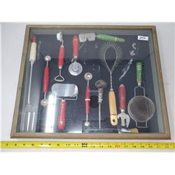 FRAMED VINTAGE KITCHEN ITEMS