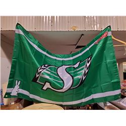 2 SASKATCHEWAN FLAGS + 1 CAR WINDOW FLAG