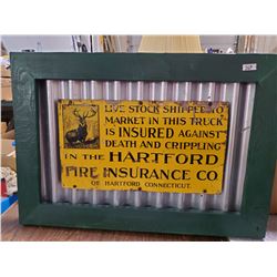 HARTFORD FIRE INSURANCE CO. SIGN (NOT REPRO)