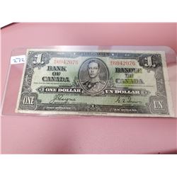 1937 Canadian $1.00 bill