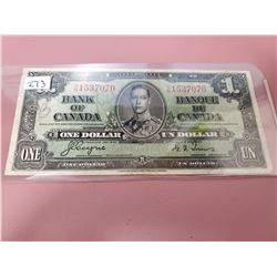 1937 Canadian $1.00 bill
