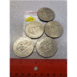 5 - $1.00 American 1974 X2, 1977 X3
