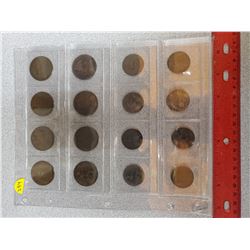 8 British pennies, 8 British half pennies (various dates)