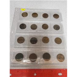 16 British half pennies (various dates)