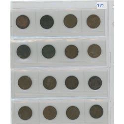1 SHEET OF VARIOUS COINS LOT OF 16